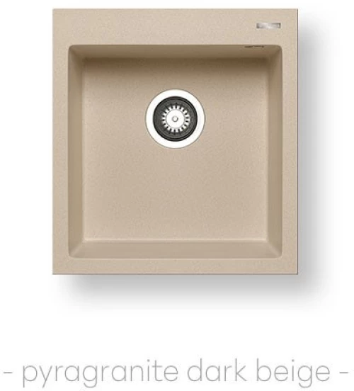 Pyramis Νεροχύτης Pyragranite Tetragon (50x40) 1B Dark Beige