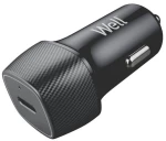 Well Universal USB-C Fast Car Charger 5V/3A 25W Μαύρος PSUP-USB-CPD125BK-WL