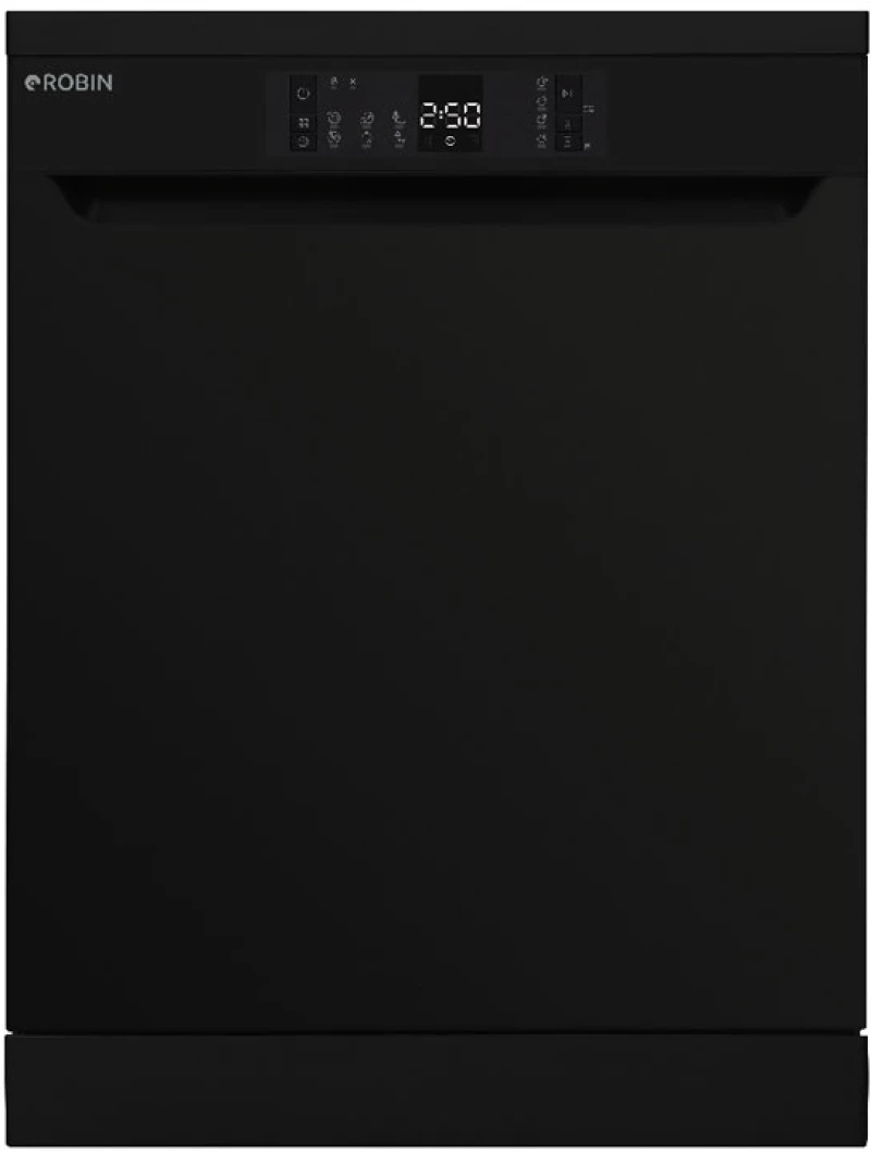 Robin SB-165BL Πλυντήριο Πιάτων 60cm Μαύρο Ελεύθερο με τρίτο ράφι για μαχαιροπήρουνα