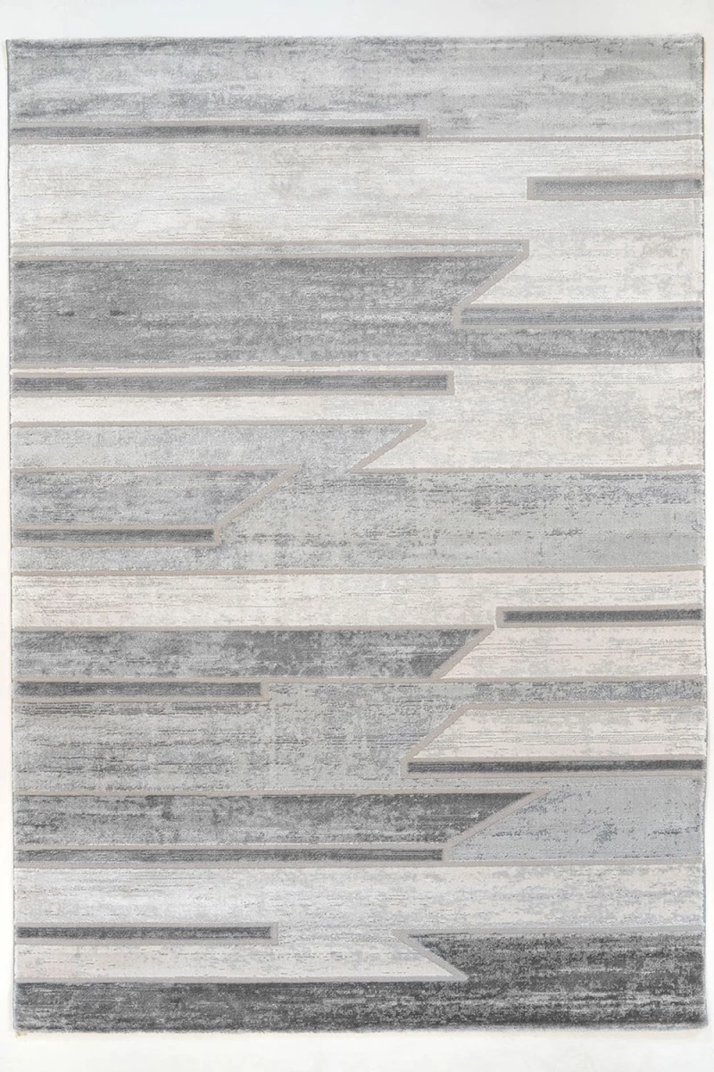 Σετ Χαλιά Κρεβατοκάμαρας 3Τμχ. Asti E083AY9 Grey-Cream Ezzo ΣΕΤ (2 70x140 & 70x220) Heatset - Polyester