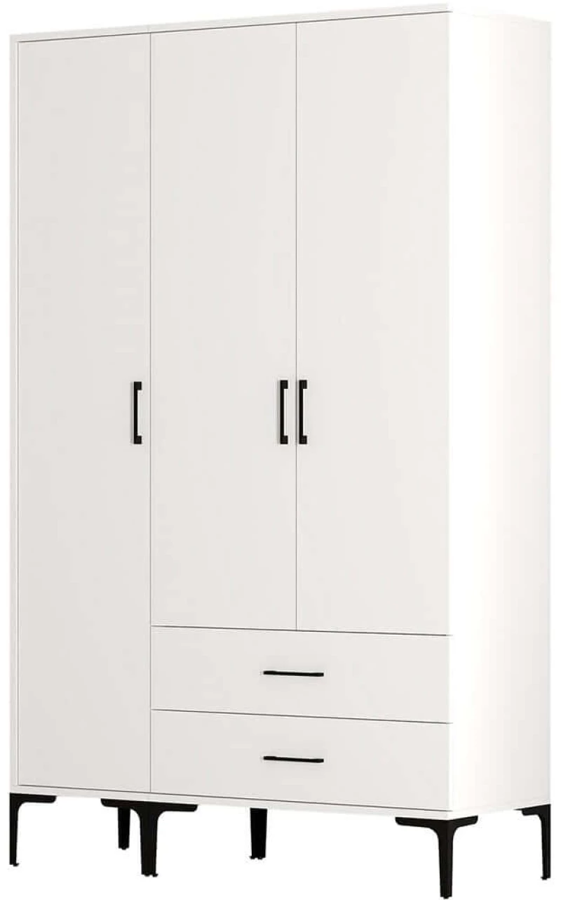 Ντουλάπα Τρίφυλλη Kumsal 845HCT5463 120x47,5x201,4cm White Τρίφυλλη