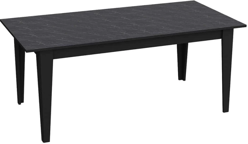 Τραπέζι Polka 875ZNA2907 180x90x76,8cm Marble Effect Black Μοριοσανίδα, Μελαμίνη