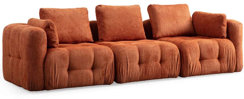 Καναπές Τριθέσιος Amaris 560ARE4134 290x100x65cm Orange