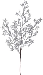 Λουλούδι - Κλαδί Με Φύλλα Αστεράκια 81984 58cm Silver