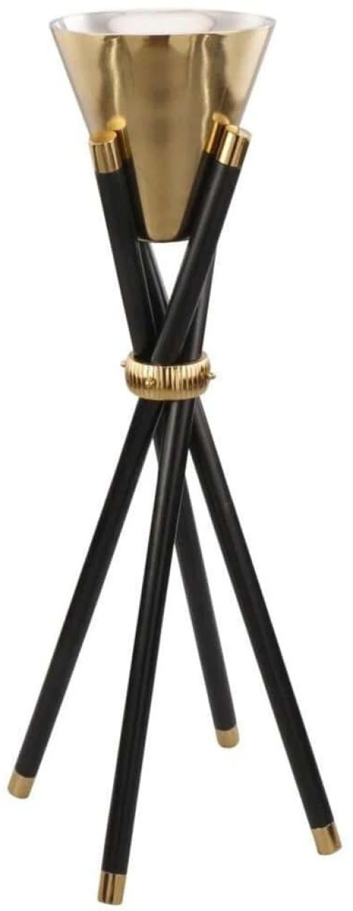 Σαμπανιέρα Επιδαπέδια GET452 25,5x43x88cm Black-Gold Espiel Ατσάλι,Ξύλο