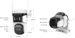 VSTARCAM smart ηλιακή κάμερα BG621TR, triple lens, 3MP, 4G, SD, PTZ, IP66