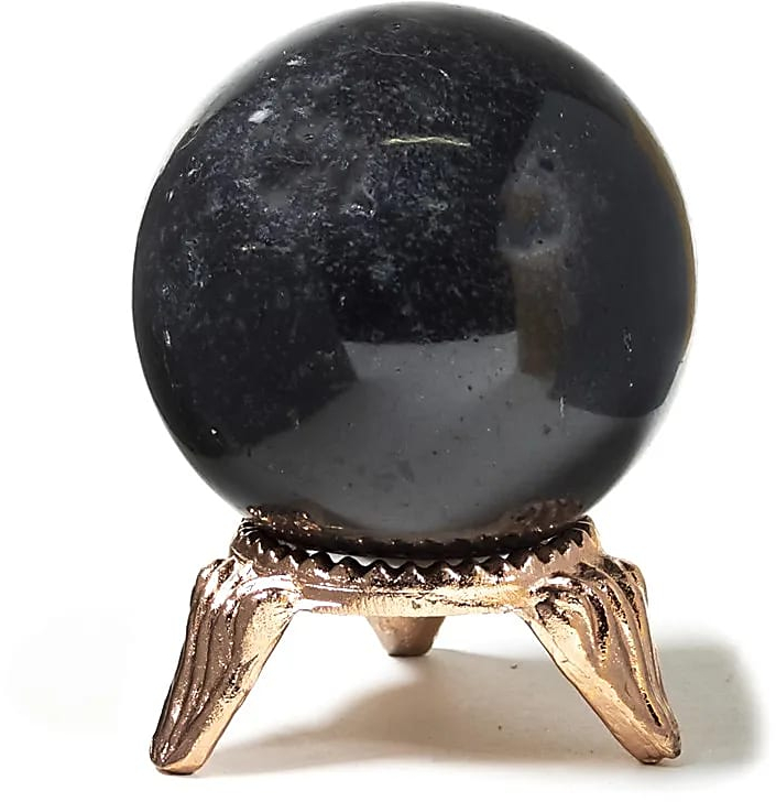 Ημιπολύτιμος Λίθος Μαύρης Τουρμαλίνης σε σχήμα Σφαίρας 4cm με βάση