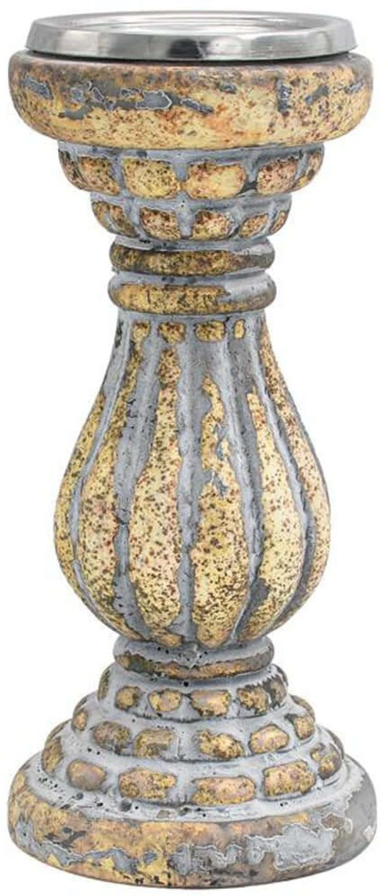 Κηροπήγιο 962-225-011 11x24cm Antique Cream Γυαλί