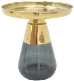 Τραπεζάκι Βοηθητικό Kunlo 101-000104 Φ50x53,5cm Gold-Black