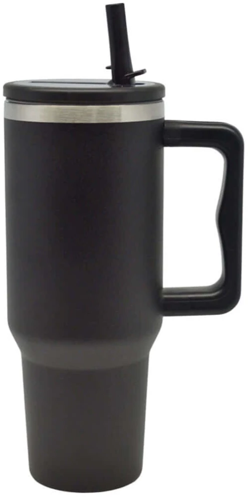 Ποτήρι - Θερμός Με Καλαμάκι 847471 9,8x26cm 1,2lt Black Ankor