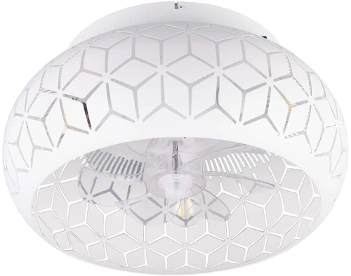 Ανεμιστήρας Οροφής Bidar R61574031 Με Φως Και Τηλεχειριστήριο Φ50x22cm 3xE27 15W White RL Lighting Διάμετρος 50cm