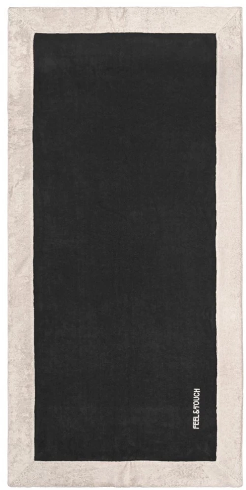 Πετσέτα Θαλάσσης Caribbean Black Feel & Touch Beach 80x170cm Βαμβάκι-Πολυέστερ