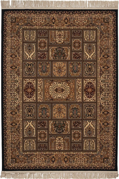 Χαλί Isfahan 3517D Black-Black Βιοκαρπέτ 200X290cm