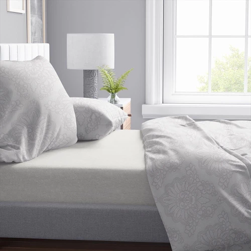 Σεντόνια Άρτεμις 701 (Σετ 4τμχ) Grey DimCol Queen Size 240x270cm 100% Βαμβάκι