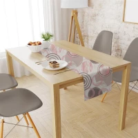 Τραβέρσα Αλέκιαστη Circles 469 Coral DimCol 40Χ180 Βαμβάκι-Πολυέστερ