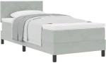 βίνταΧΛ Box Spring Κρεβάτι με Στρώμα Ανοιχτό Γκρι 100x200 εκ Βελούδο
