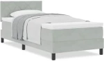 βίνταΧΛ Box Spring Κρεβάτι με Στρώμα Ανοιχτό Γκρι 100x200 εκ Βελούδο