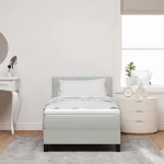 βίνταΧΛ Box Spring Κρεβάτι με Στρώμα Ανοιχτό Γκρι 100x200 εκ Βελούδο