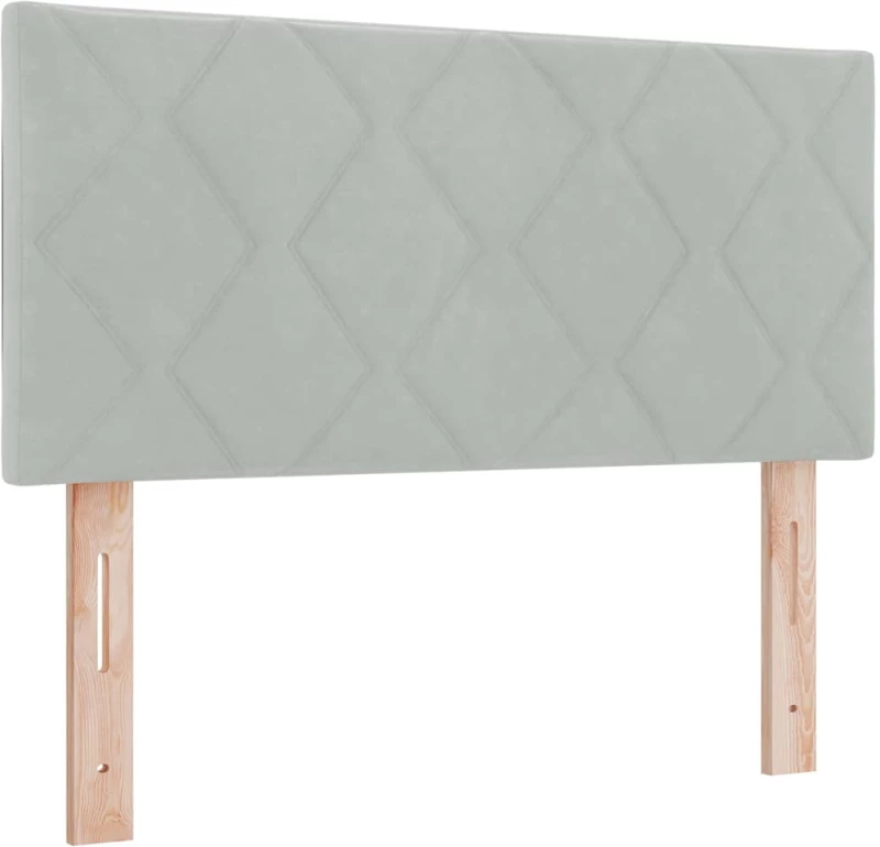 βίνταΧΛ Box Spring Κρεβάτι με Στρώμα Ανοιχτό Γκρι 100x200 εκ Βελούδο
