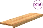 vidaXL Πατάκια Σκάλας 16 τεμ. Ανοιχτό Καφέ 90x25x2 cm Ξύλο Δρυός