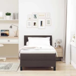 vidaXL Κρεβάτι Box Spring με Στρώμα Σκούρο Καφέ 90x200 εκ Υφάσματος