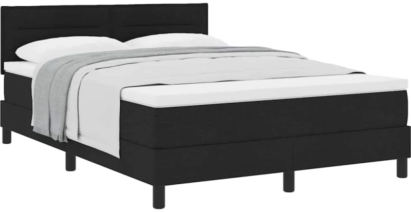 vidaXL Κρεβάτι Box Spring με Στρώμα Μαύρο 160x200 εκ. Υφασμάτινο