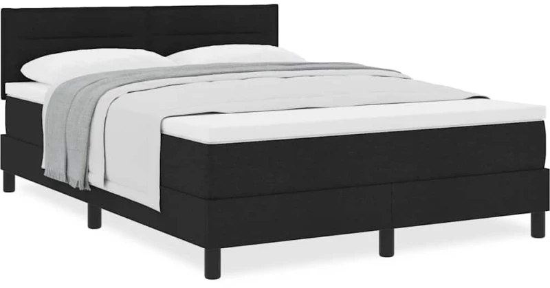 vidaXL Κρεβάτι Box Spring με Στρώμα Μαύρο 160x200 εκ. Υφασμάτινο