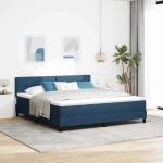 vidaXL Κρεβάτι Βαθμιδωτό με Στρώμα Μπλε 180x200 εκ. Ύφασμα