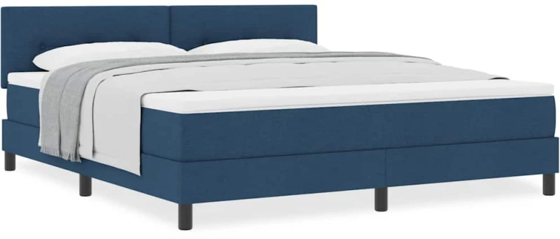 vidaXL Κρεβάτι Βαθμιδωτό με Στρώμα Μπλε 180x200 εκ. Ύφασμα