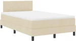 vidaXL Κρεβάτι με Στρώμα Κρέμ 120x190 cm Υφασμάτινο
