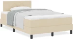vidaXL Κρεβάτι με Στρώμα Κρέμ 120x190 cm Υφασμάτινο