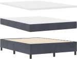 vidaXL Κρεβάτι Box Spring με Στρώμα & Πάγκο Σκούρο Γκρι 140 x 200 εκ.