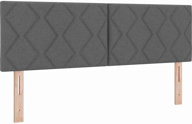 vidaXL Κρεβάτι Box Spring με Στρώμα & LED Σκούρο Γκρι 140x190 εκ. Ύφασμα