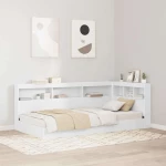 vidaXL Κρεβάτι Βιβλιοθήκης Λευκό 90x190 εκ. Φτιαγμένο από Ξύλο
