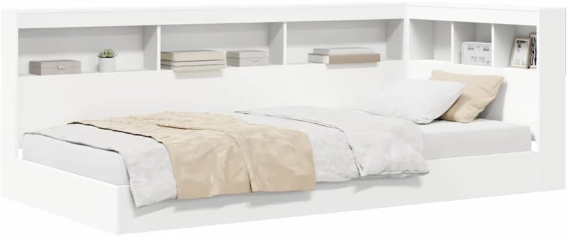 vidaXL Κρεβάτι Βιβλιοθήκης Λευκό 90x190 εκ. Φτιαγμένο από Ξύλο