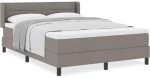 vidaXL Κρεβάτι Box Spring με Στρώμα σε Ταμπά - 140 x 200 εκ, Ύφασμα
