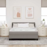 vidaXL Κρεβάτι Box Spring με Στρώμα σε Ταμπά - 140 x 200 εκ, Ύφασμα