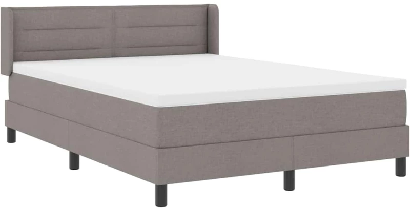 vidaXL Κρεβάτι Box Spring με Στρώμα σε Ταμπά - 140 x 200 εκ, Ύφασμα