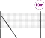 vidaXL Συρματόπλεγμα με 7 Πάσσαλους Γκρι 0.6x10 μ Χάλυβας