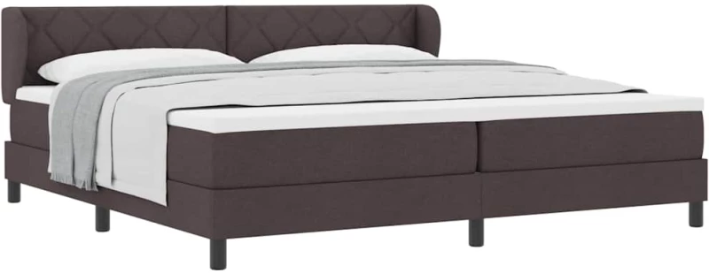 κρεβάτι Box Spring με στρώμα vidaXL Καφέ 200x200 εκ Υφασμάτινο