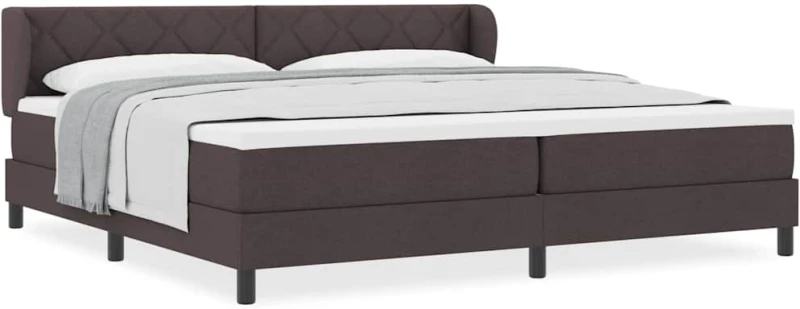κρεβάτι Box Spring με στρώμα vidaXL Καφέ 200x200 εκ Υφασμάτινο