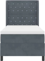 κρεβάτι-box spring vidaXL με στρώμα σκούρο γκρι 90x190 εκ. βελούδο