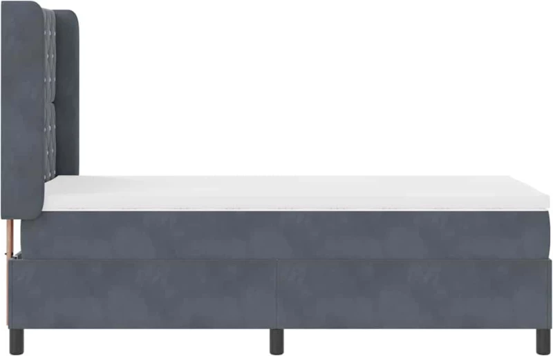 κρεβάτι-box spring vidaXL με στρώμα σκούρο γκρι 90x190 εκ. βελούδο