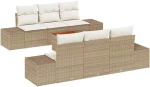 vidaXL Σετ Σαφάκι Κήπου 7 pcs Beige, λευκό 55 x 55 x 37 εκ