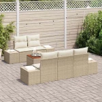 vidaXL Σετ Καναπέ Κήπου 6 pcs Beige, λευκό 55 x 55 x 37 εκ