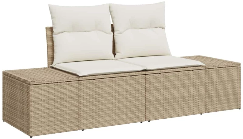 vidaXL Σετ Καναπέ Κήπου 6 pcs Beige, λευκό 55 x 55 x 37 εκ