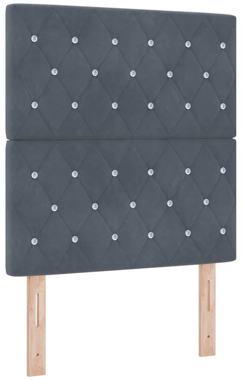 κρεβάτι Box Spring vidaXL με στρώμα σκούρο γκρι 80x200 εκ. βελούδο