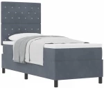 κρεβάτι Box Spring vidaXL με στρώμα σκούρο γκρι 80x200 εκ. βελούδο
