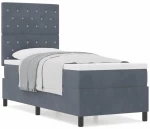 κρεβάτι Box Spring vidaXL με στρώμα σκούρο γκρι 80x200 εκ. βελούδο