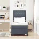 κρεβάτι Box Spring vidaXL με στρώμα σκούρο γκρι 80x200 εκ. βελούδο